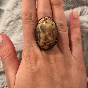 Michal Negrin portrait ring, adjustable size